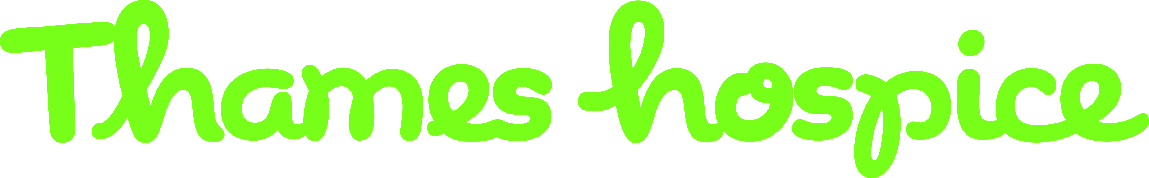 Green logo in hand wirtten style